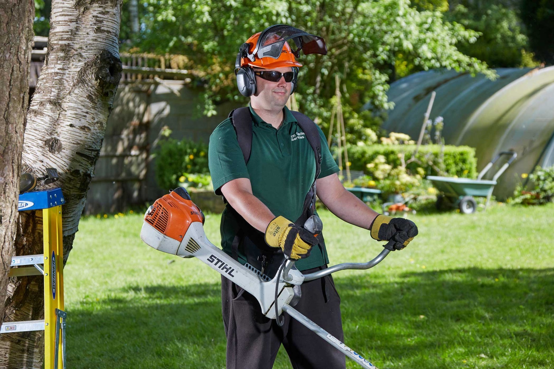 A tidy green garden after professional care